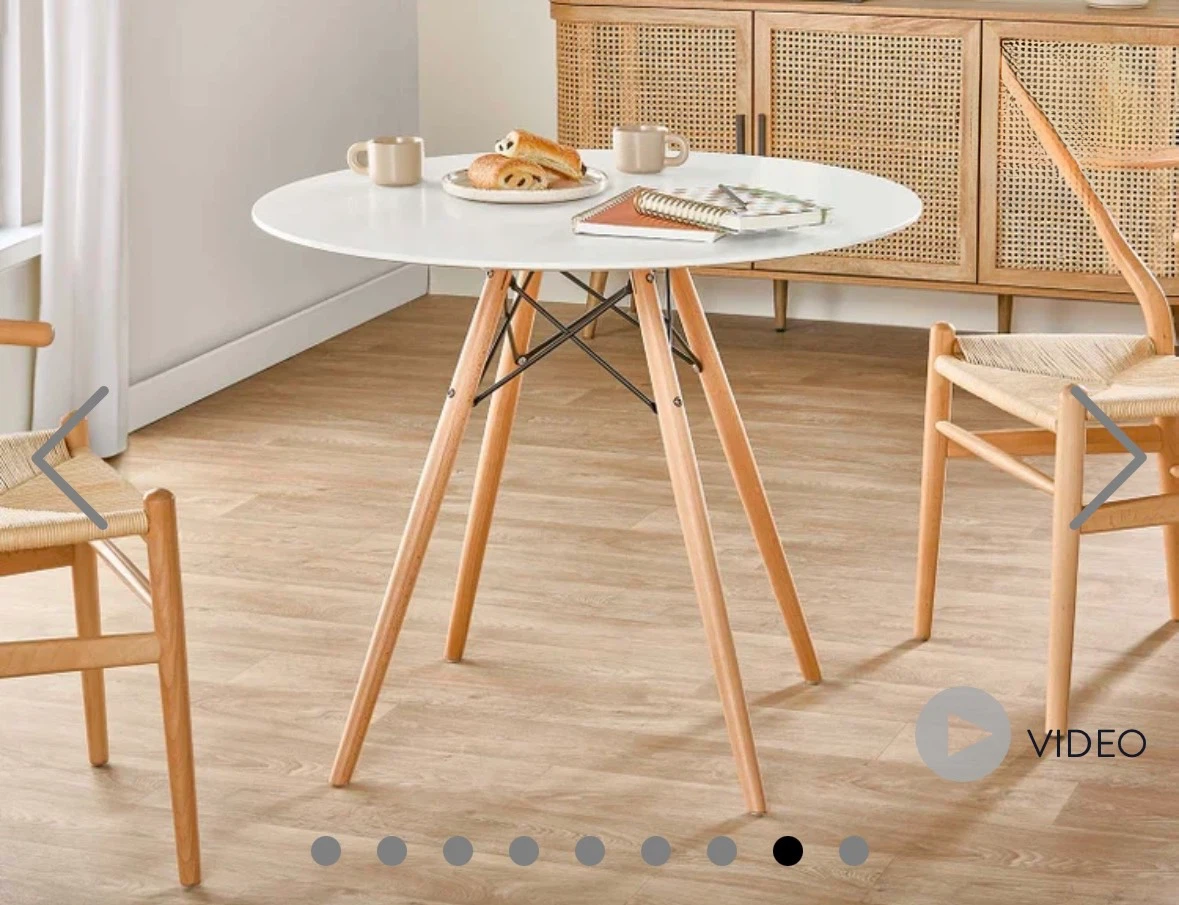 White Round Dining Table