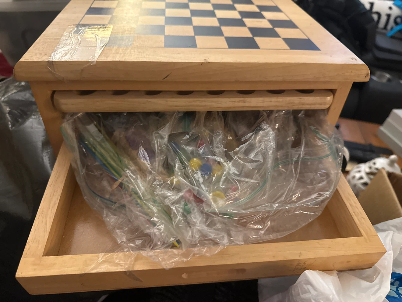 Wooden Multi-Game Board with Storage Drawer - photo 4