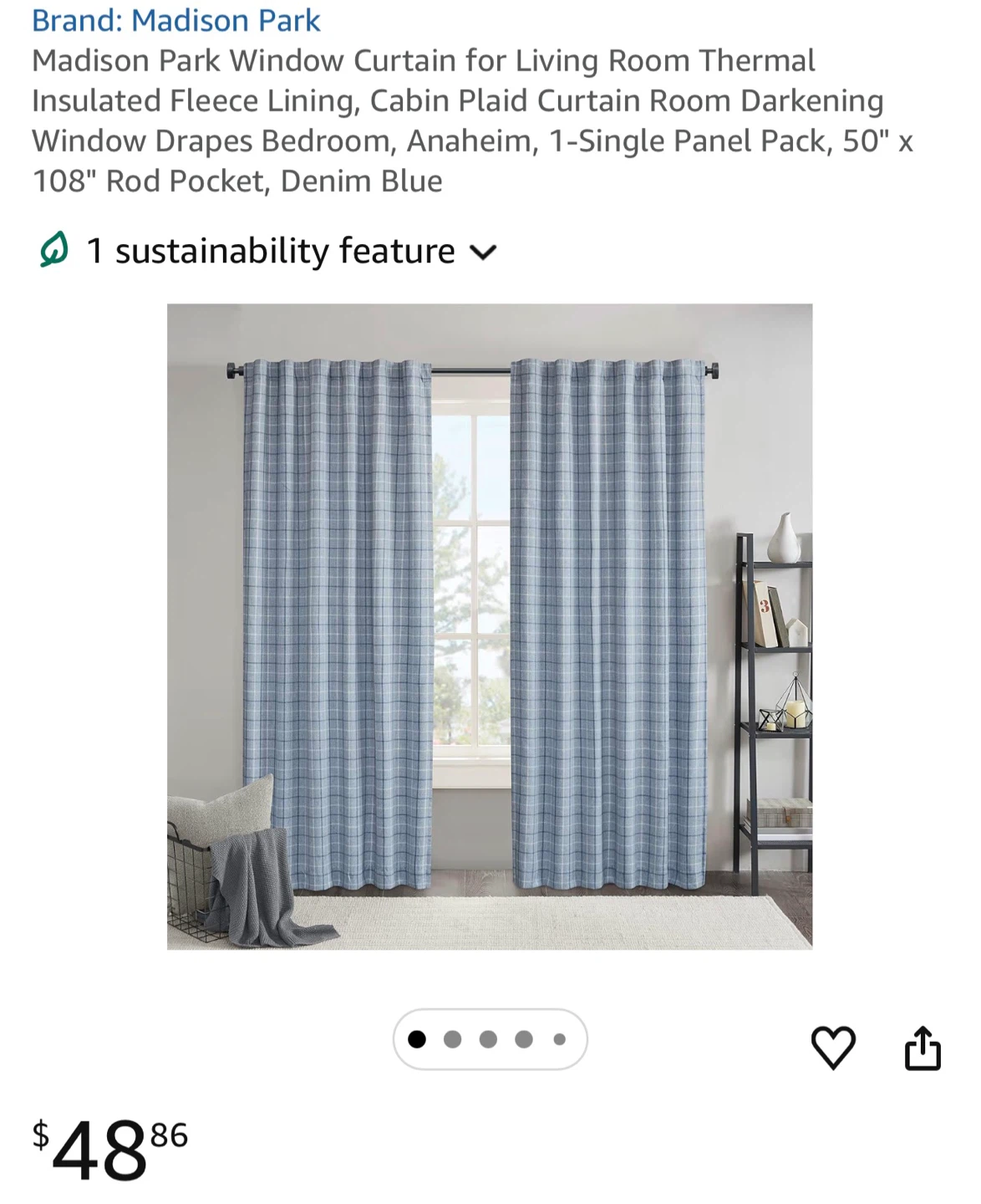 Madison Park Anaheim curtain  - Denim Blue - photo 2