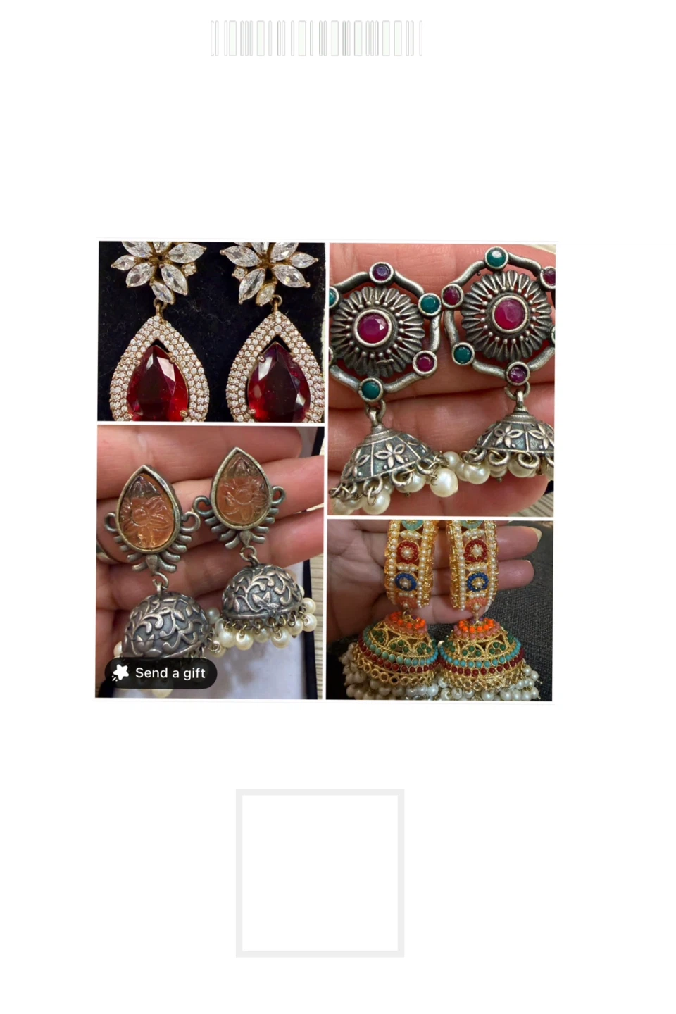 Jhumka Earrings with Red and Orange Gems