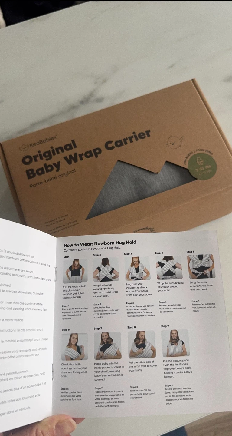 KeaBabies Original Baby Wrap Carrier – Brand New – Classic Gray - photo 4