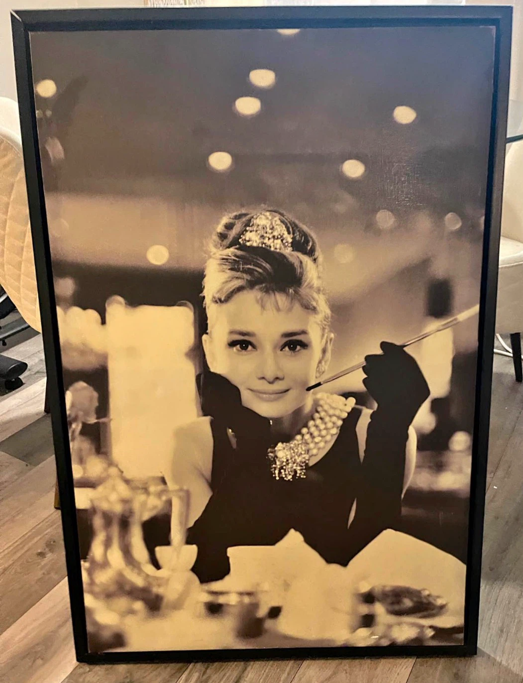 Framed Audrey Hepburn "Breakfast at Tiffany's" Print