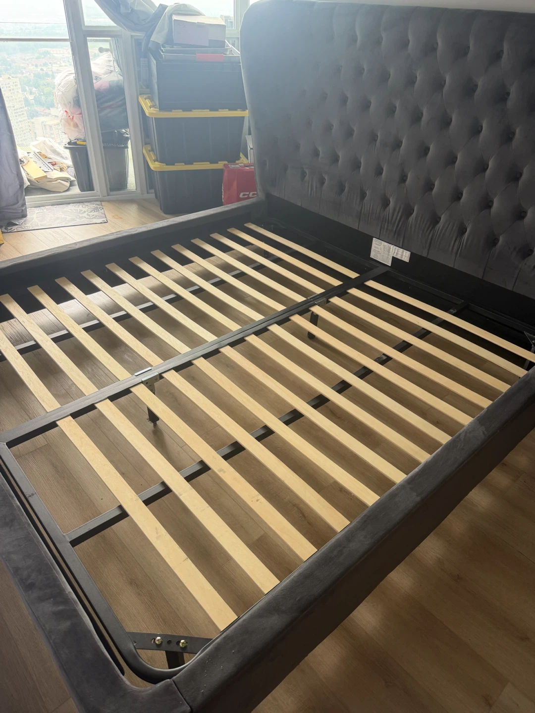 King Size Black Velvet Bed Frame - photo 3