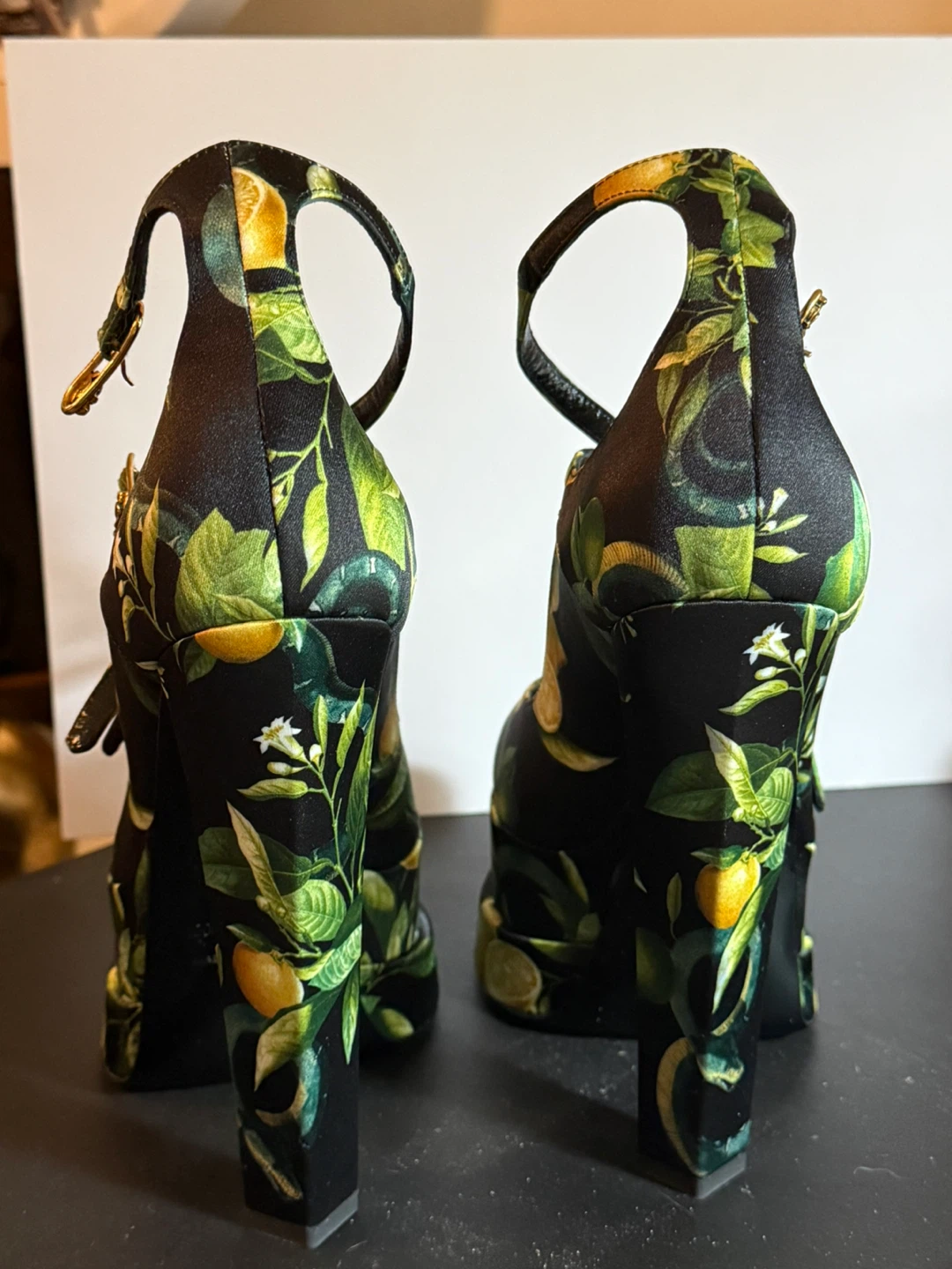 Roberto Cavalli Lemon Print Platform Heels - photo 3