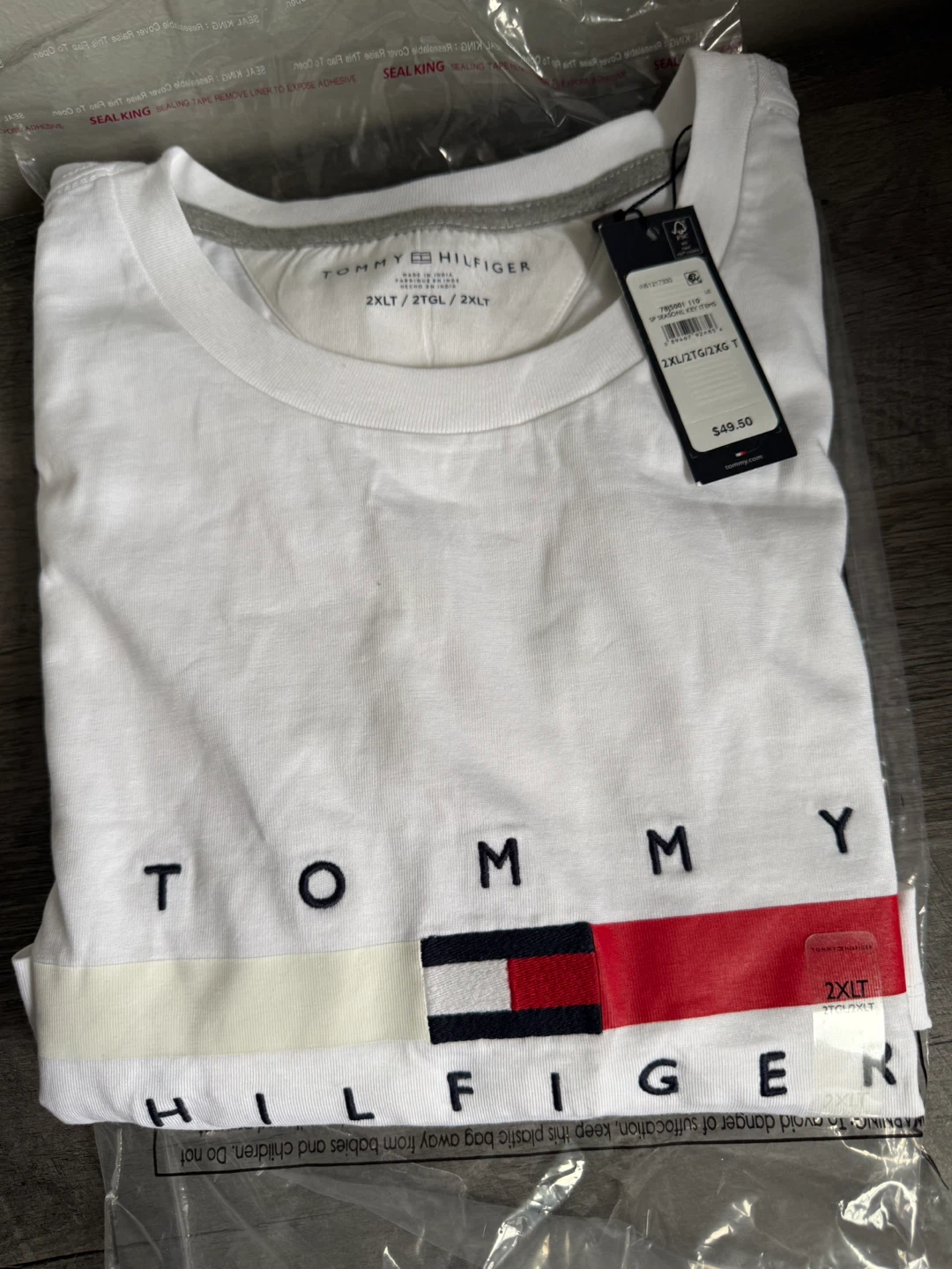 Tommy Hilfiger White T-Shirt 2XLT