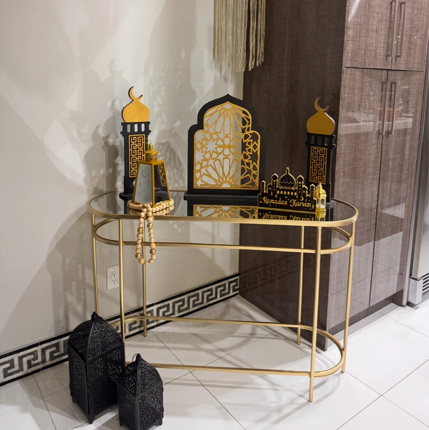 Gold and Glass Console Table
