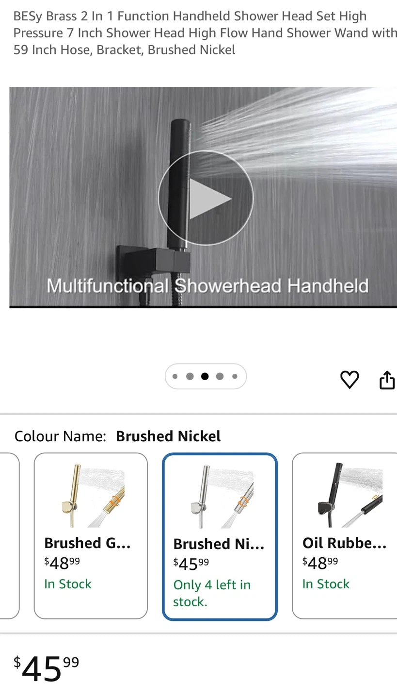 BESy Brass 2-in-1 Handheld Shower Head Set - photo 3
