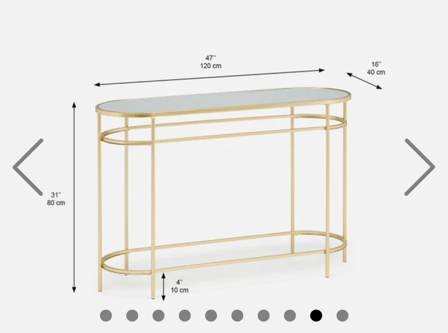 Gold and Glass Console Table - photo 3