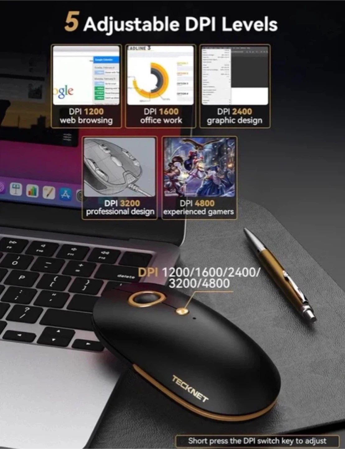TECKNET Computer Mouse, Silent Mouse Wireless - photo 2