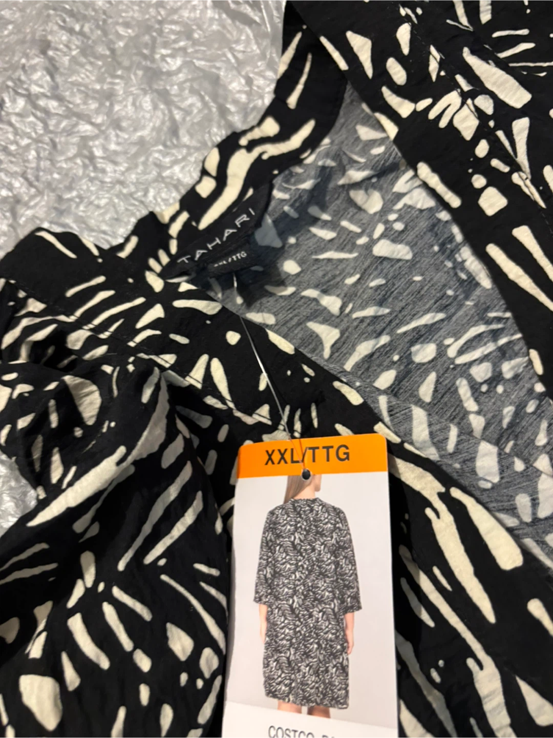 Tahari Black & White Leaf Print Dress XXL - photo 3