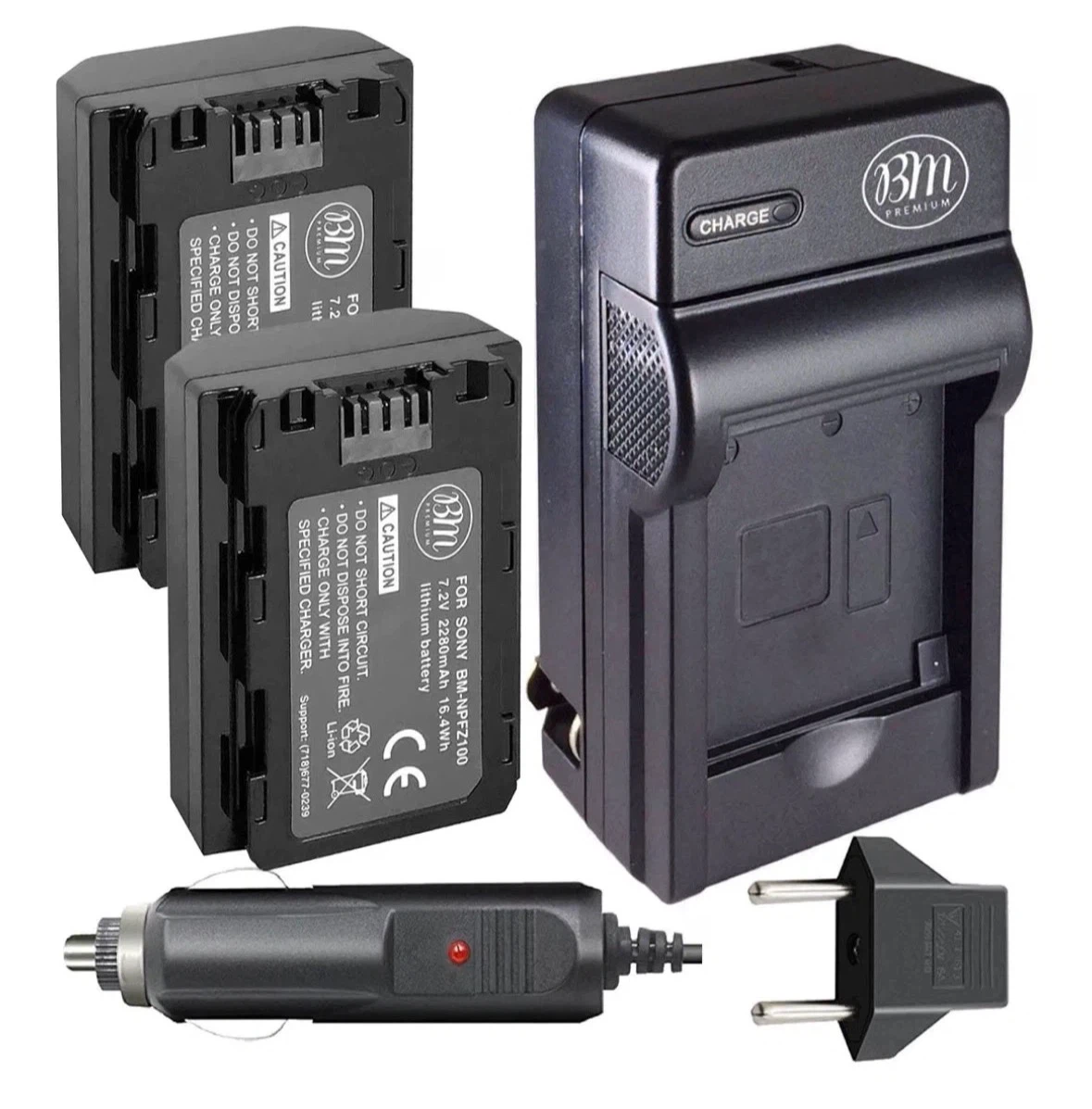 BM Premium 2 Pack of NP-FZ100 Batteries and Battery Charger