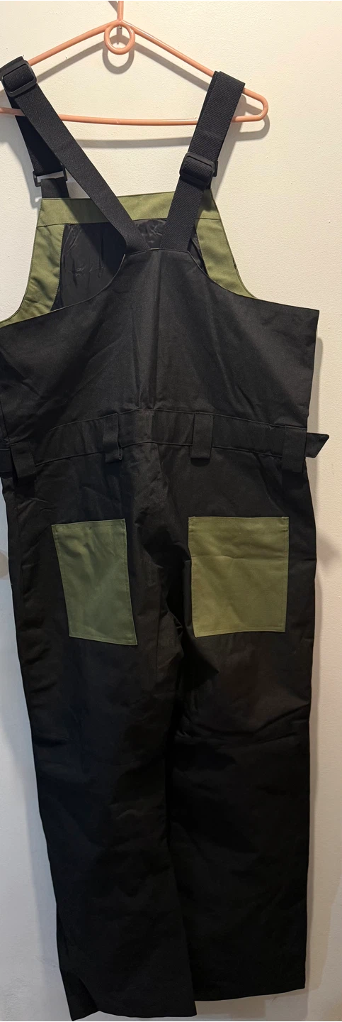 SEARIPE Water-Resistant Snow Bibs - Black/Olive - Size XL - photo 2