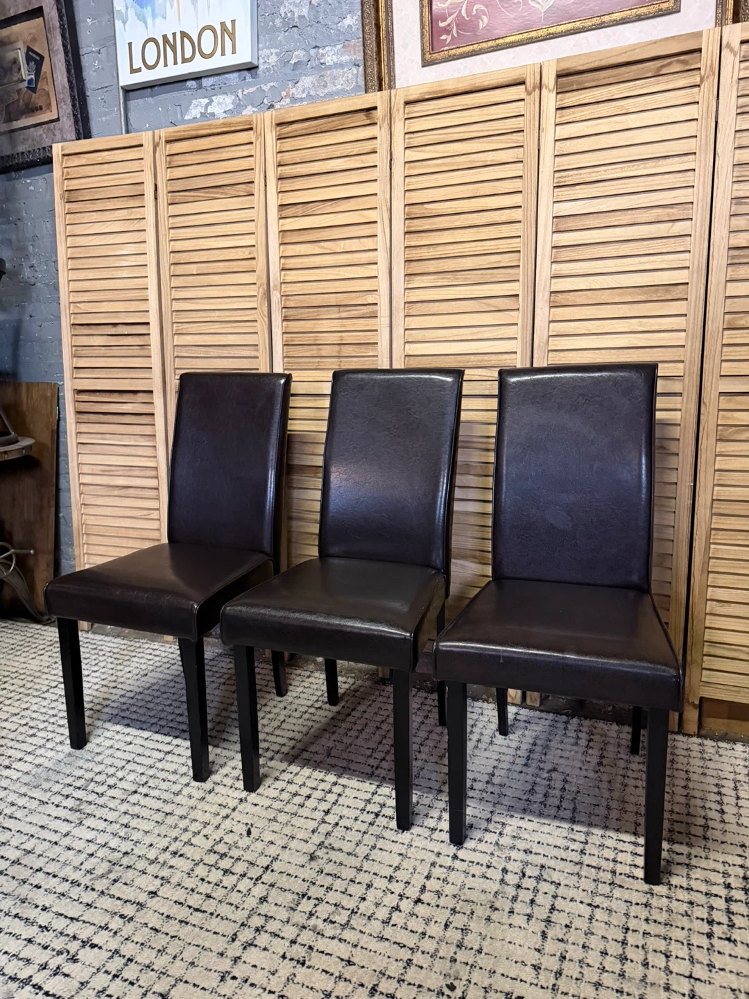 Faux Leather Dining Chairs (Set of 3) - photo 2