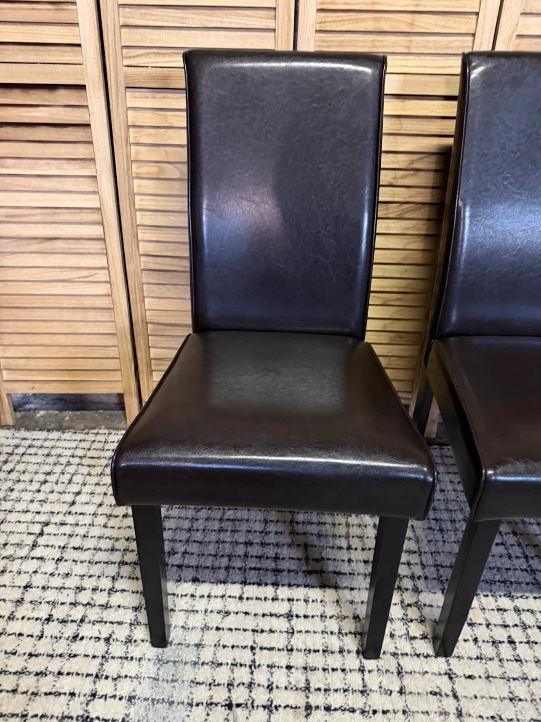 Faux Leather Dining Chairs (Set of 3) - photo 3