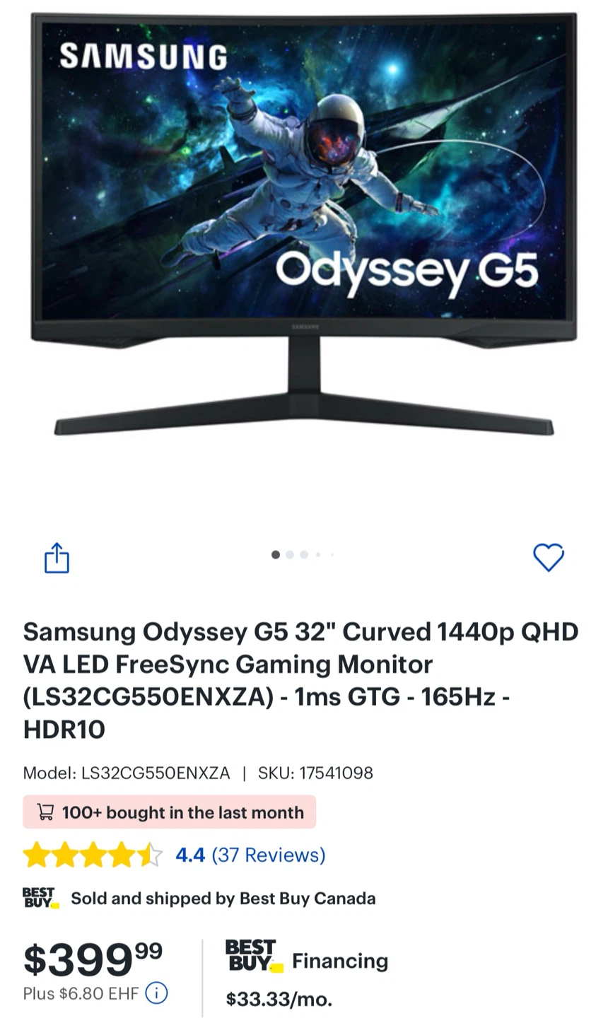 Samsung Odyssey G5 32" Curved Monitor - photo 5