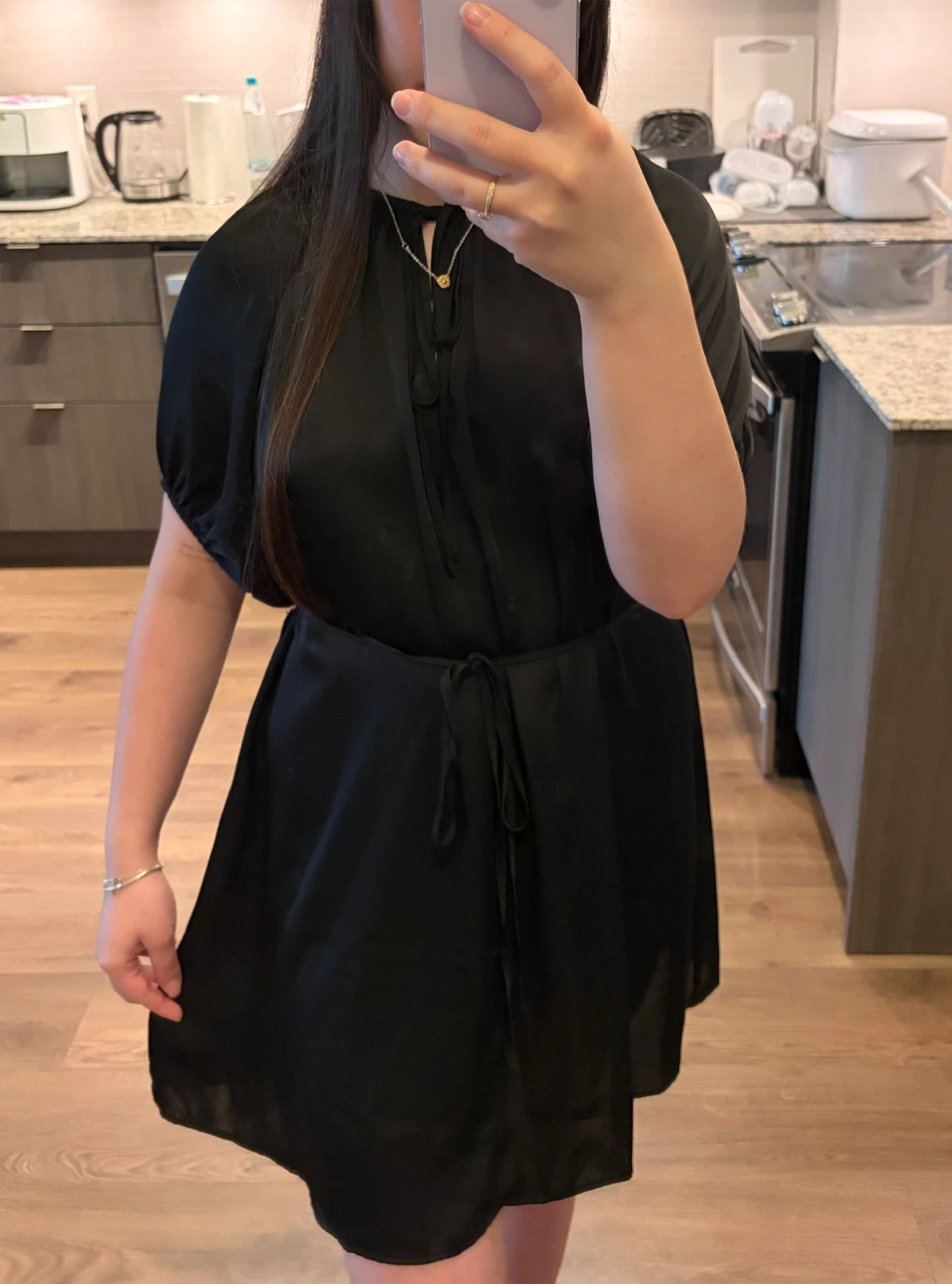 H&M Black Puff Sleeve Dress S-M