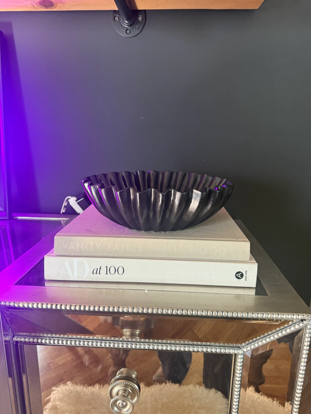Black Fluted Decorative Bowl - photo 2