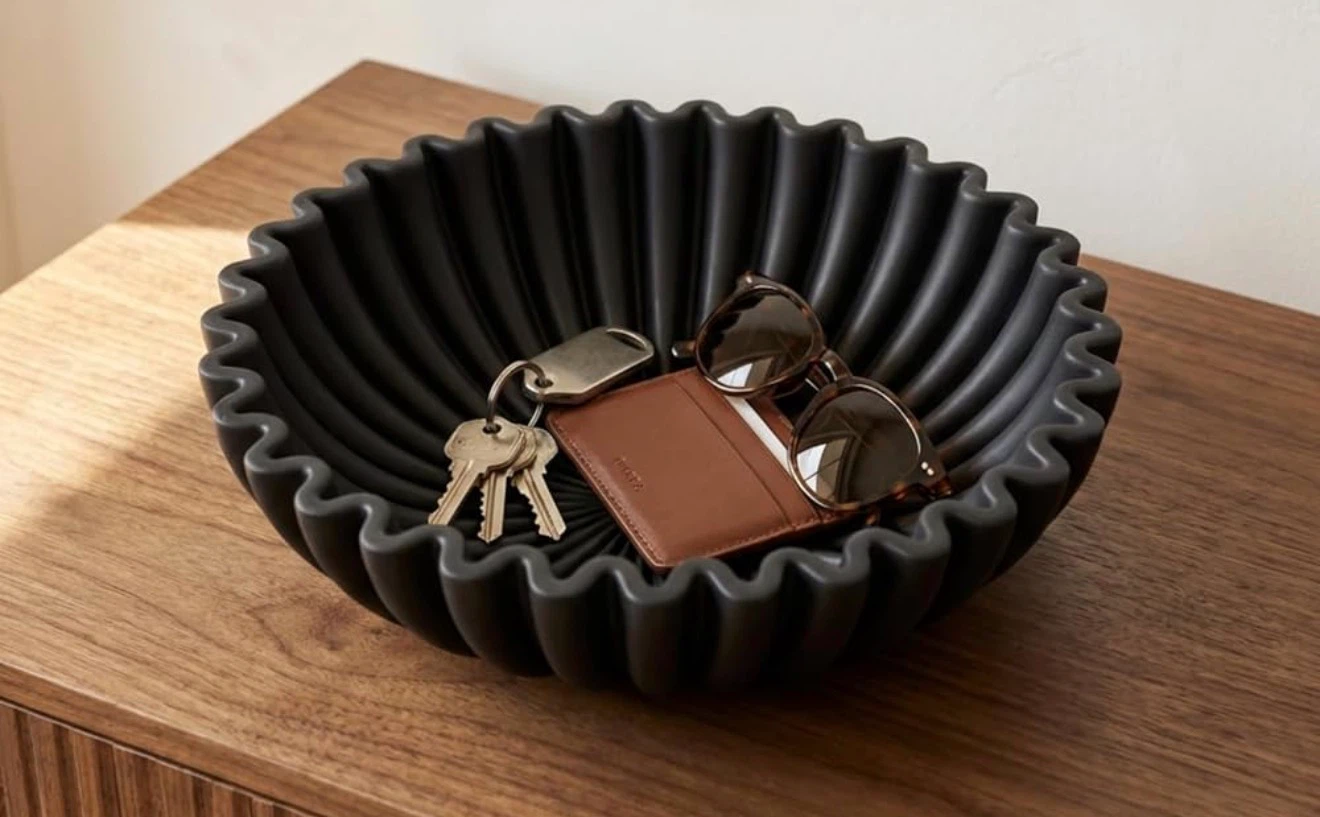 Black Fluted Decorative Bowl - photo 5