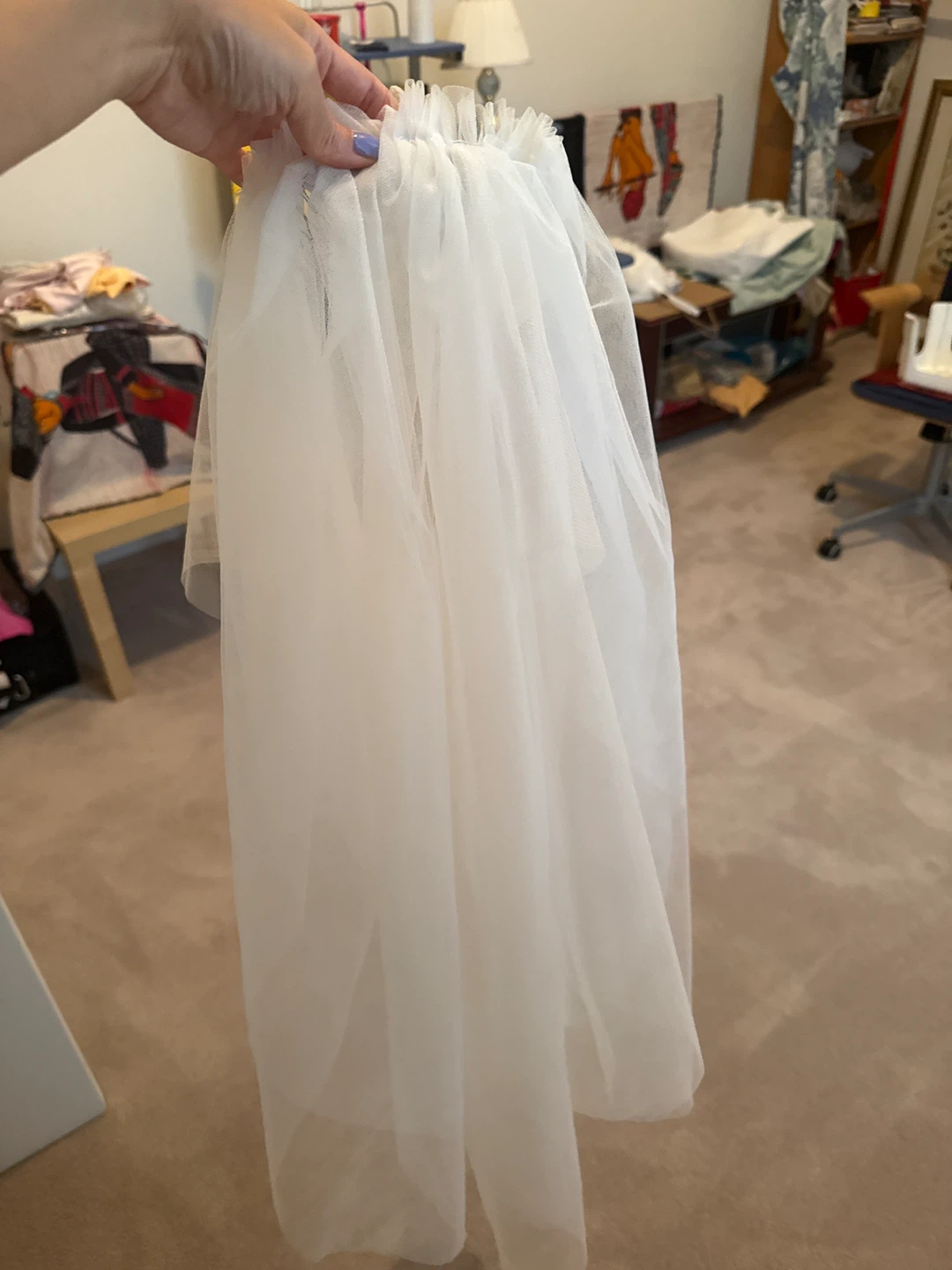 NWT White Strapless Midi Wedding Dress + Veil - photo 3