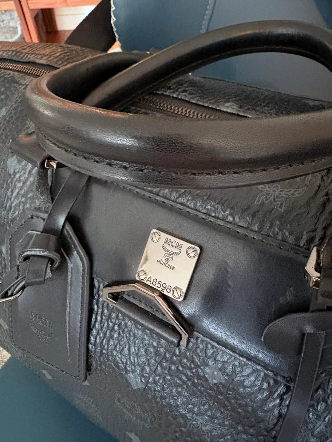 MCM Black Visetos Weekend Travel Bag - photo 2