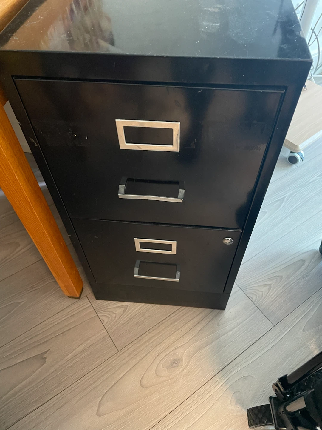 2-Drawer Black Metal Filing Cabinet
