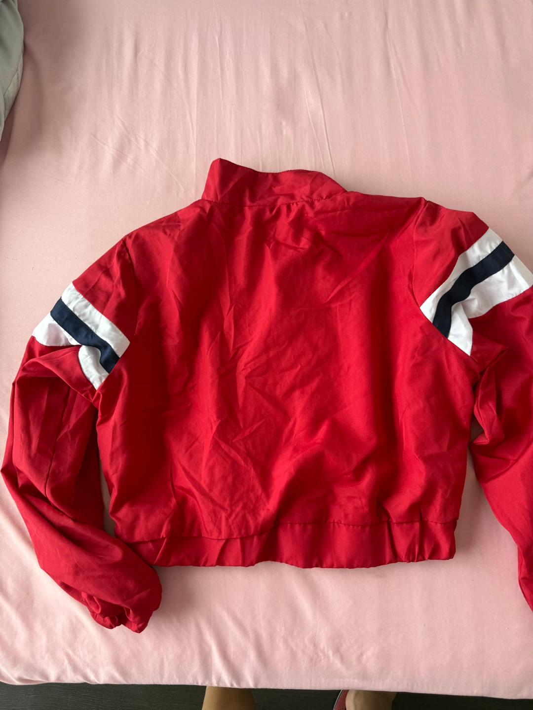 Red Track Jacket with White and Blue Stripes - photo 2