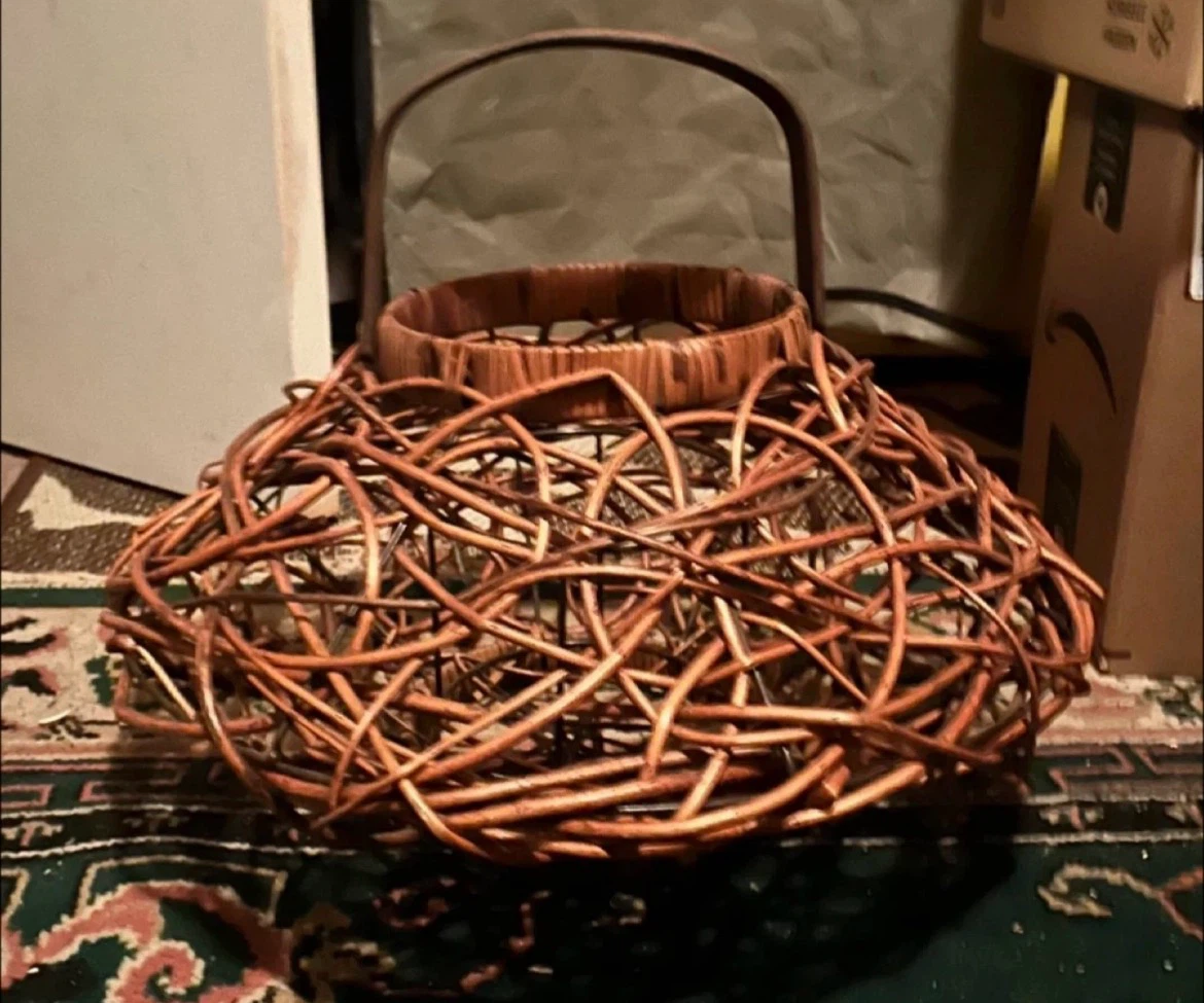 Two Wicker Basket with Handle
