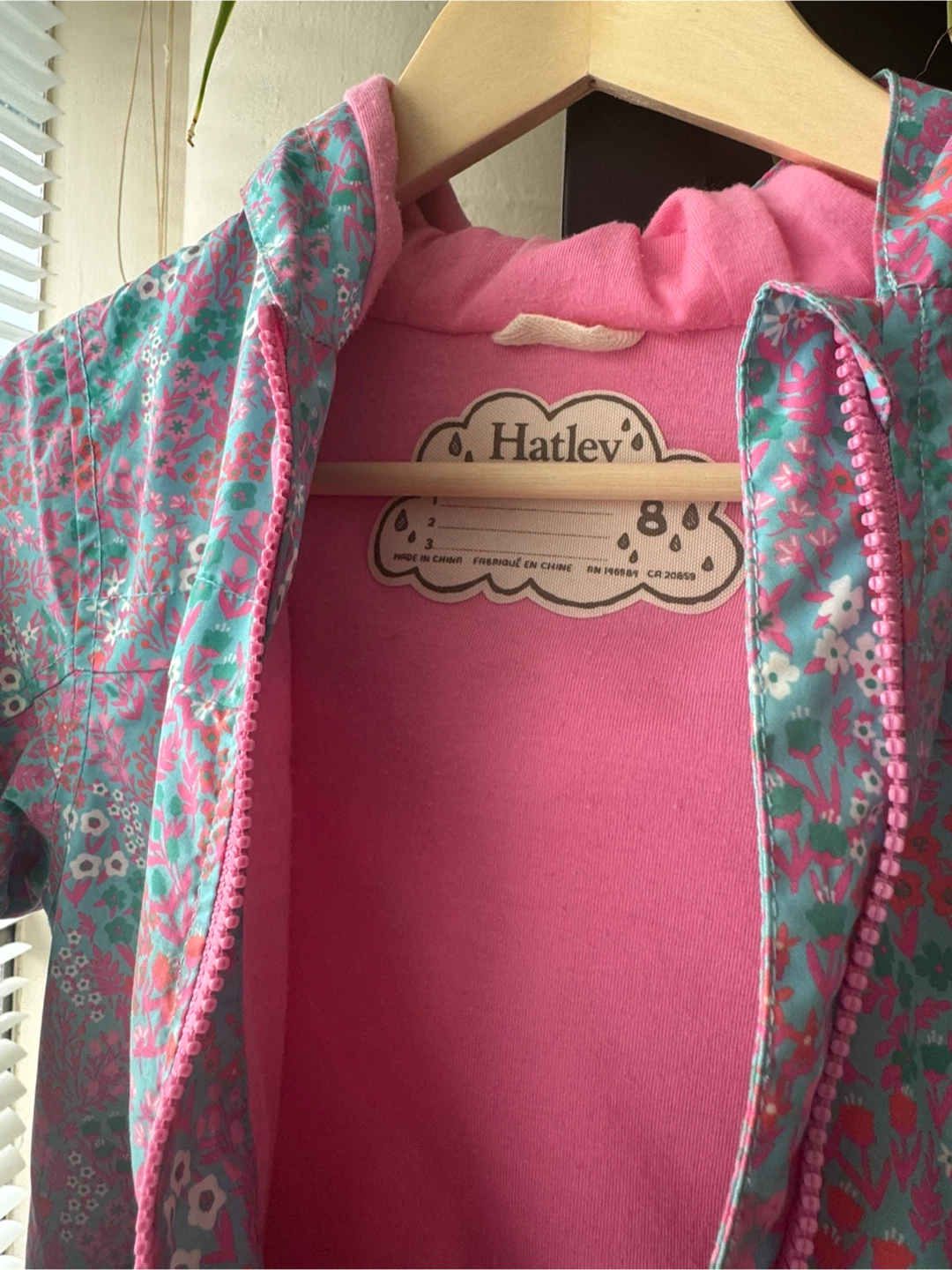 Hatley Kids Floral Rain Jacket Size 8 - photo 2