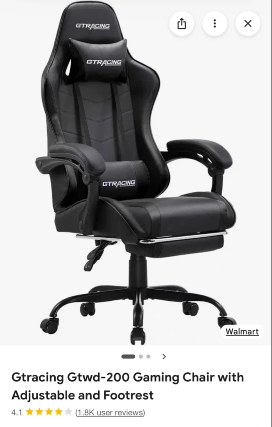 GTRACING Gaming Chair with Adjustable Footrest