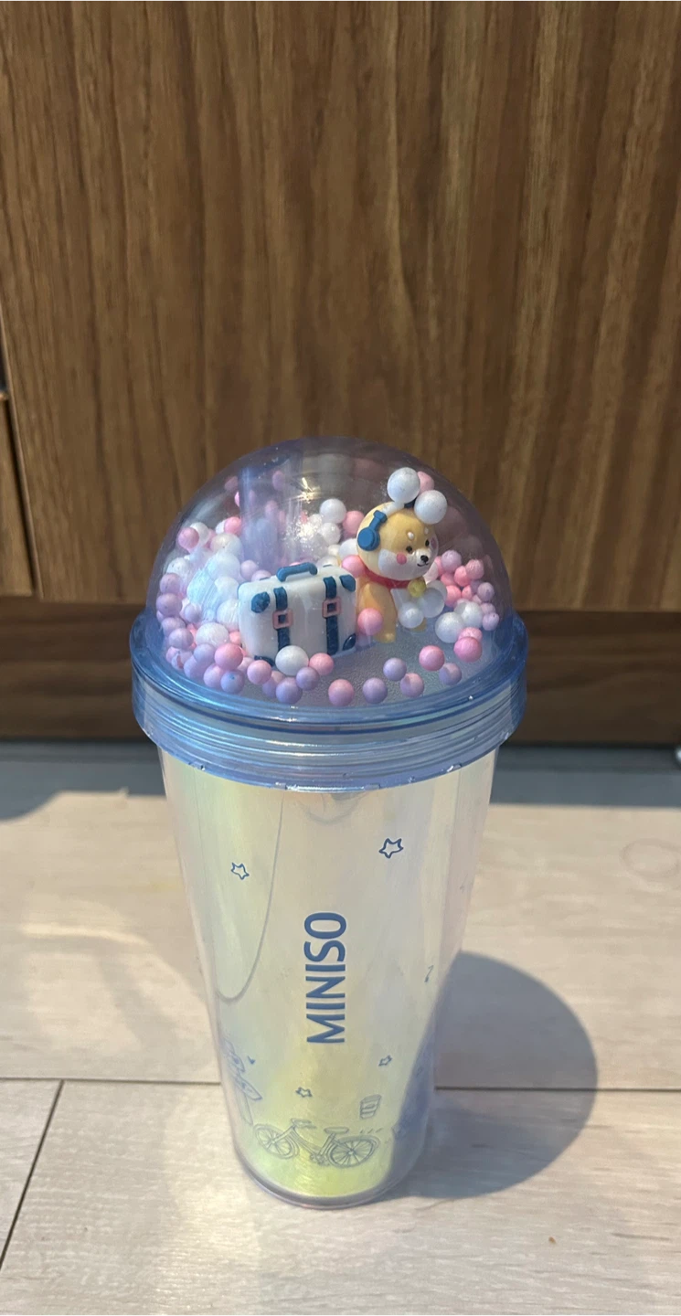 Cute Miniso Decorative Lid Tumbler