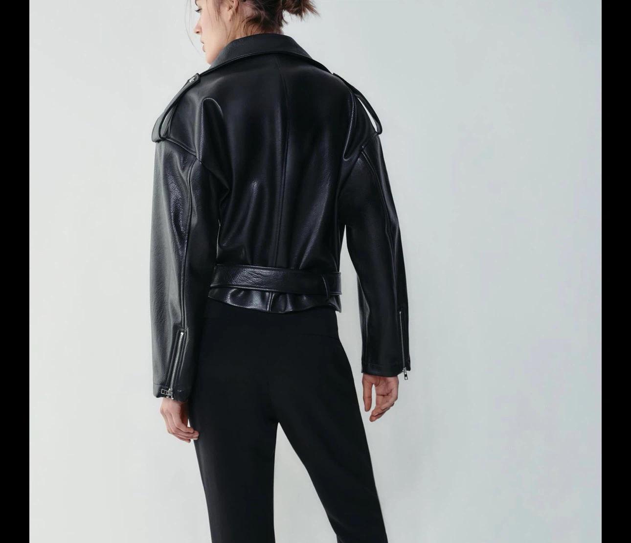Black Faux Leather Belted ZARA - photo 3