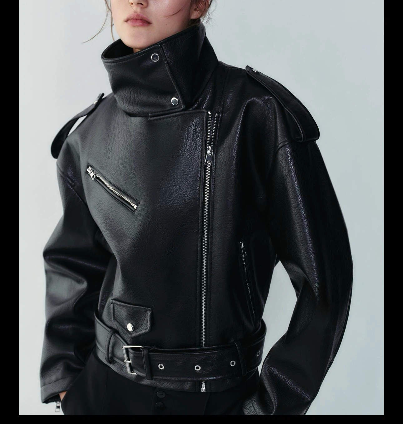 Black Faux Leather Belted ZARA - photo 5