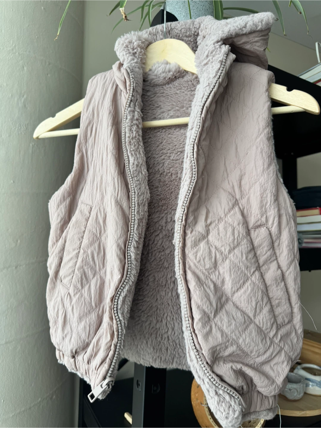 Zara kids Vest  Reversible Faux Fur Quilted Hooded Vest - photo 4