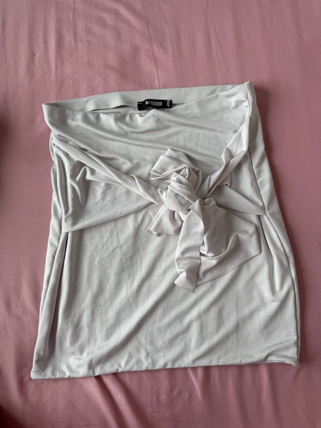 Missguided White Twist Front Midi Skirt