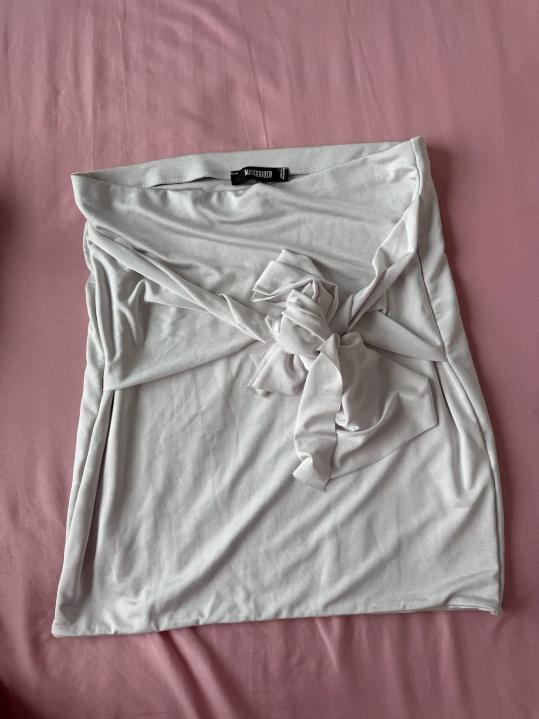 Missguided White Twist Front Midi Skirt