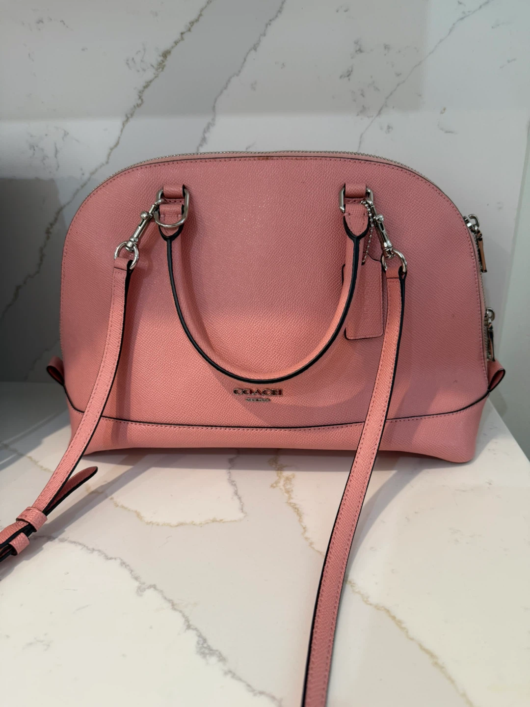 Coach Pink Leather Dome Satchel