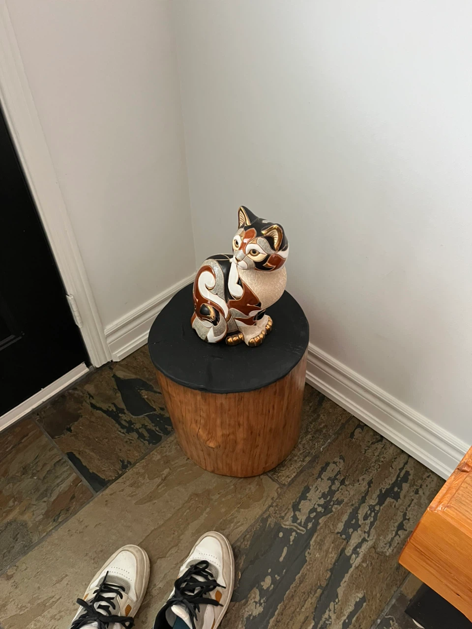 Natural Wood Log Side Table