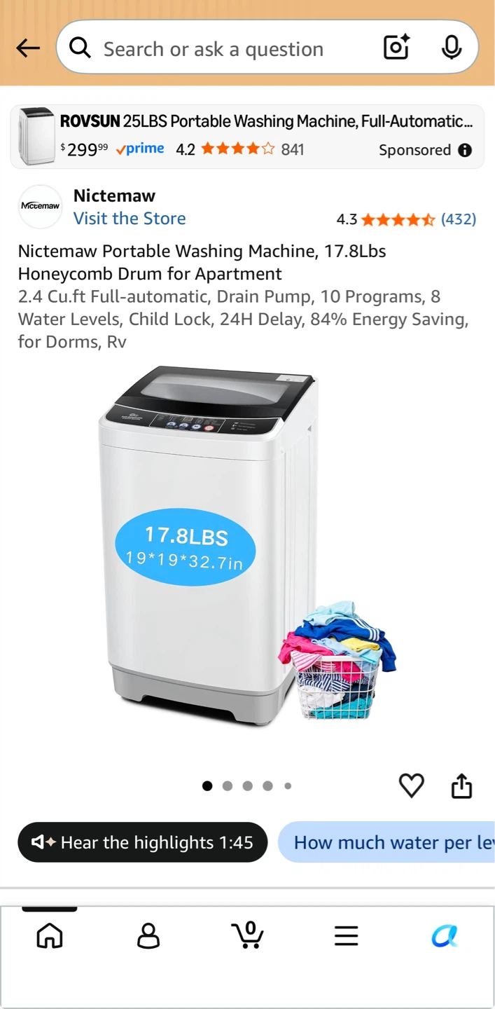 Decohome Portable Automatic Washing Machine