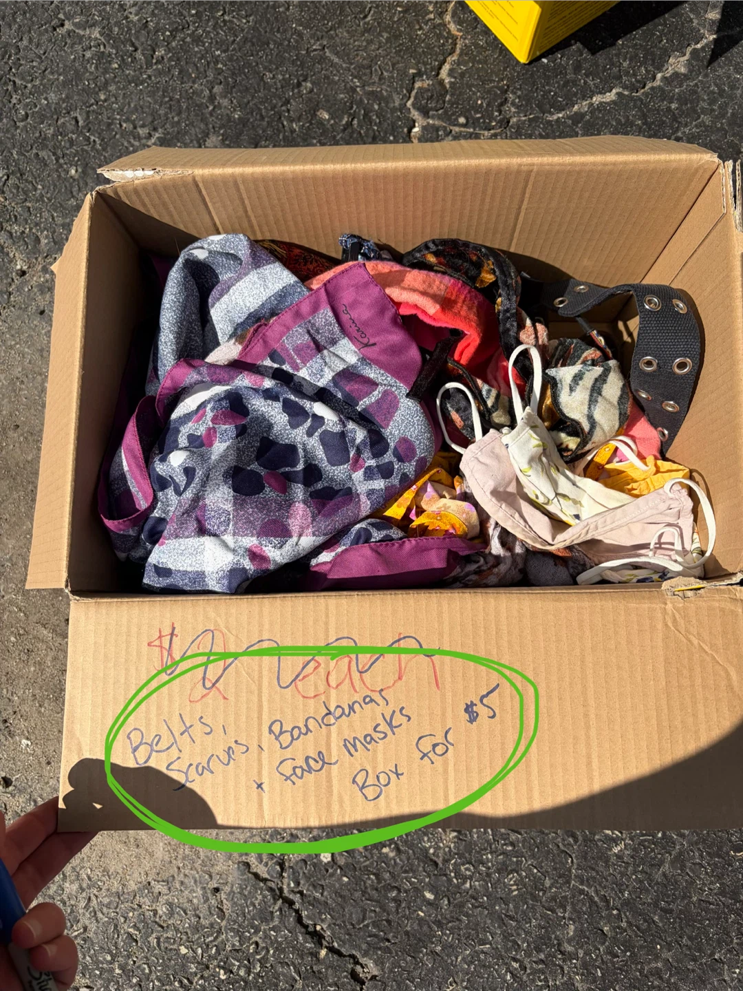 Assorted Belts, Scarves, Bandanas, and Face Masks