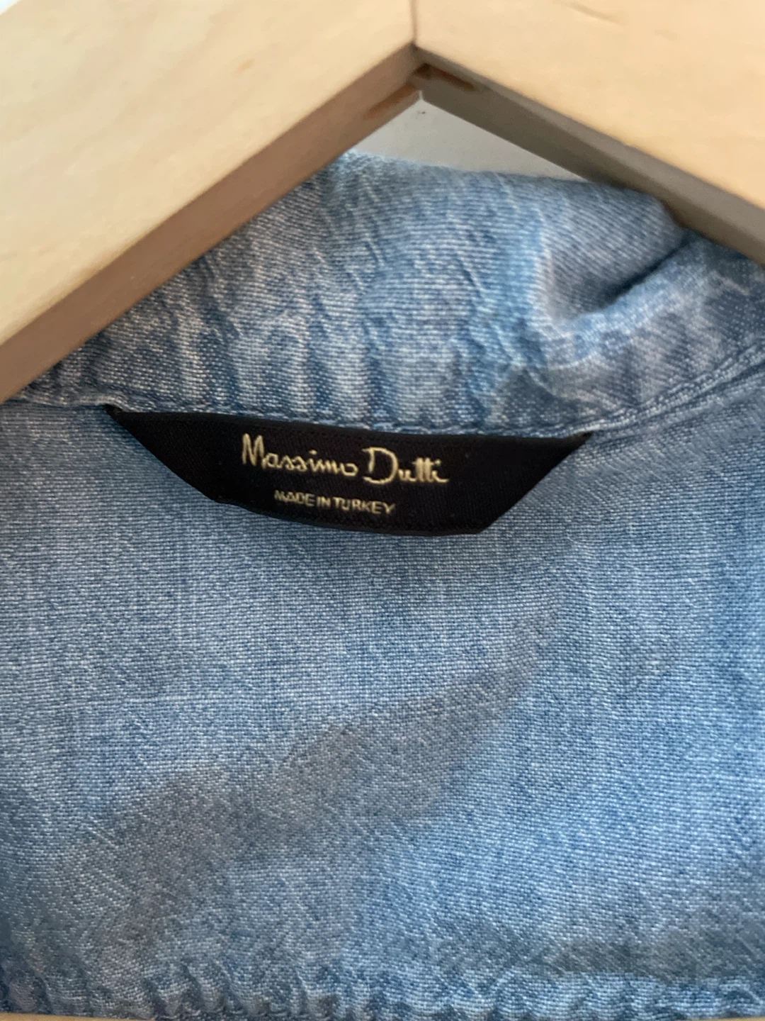 Massimo Dutti Light Blue Denim Shirt - photo 3