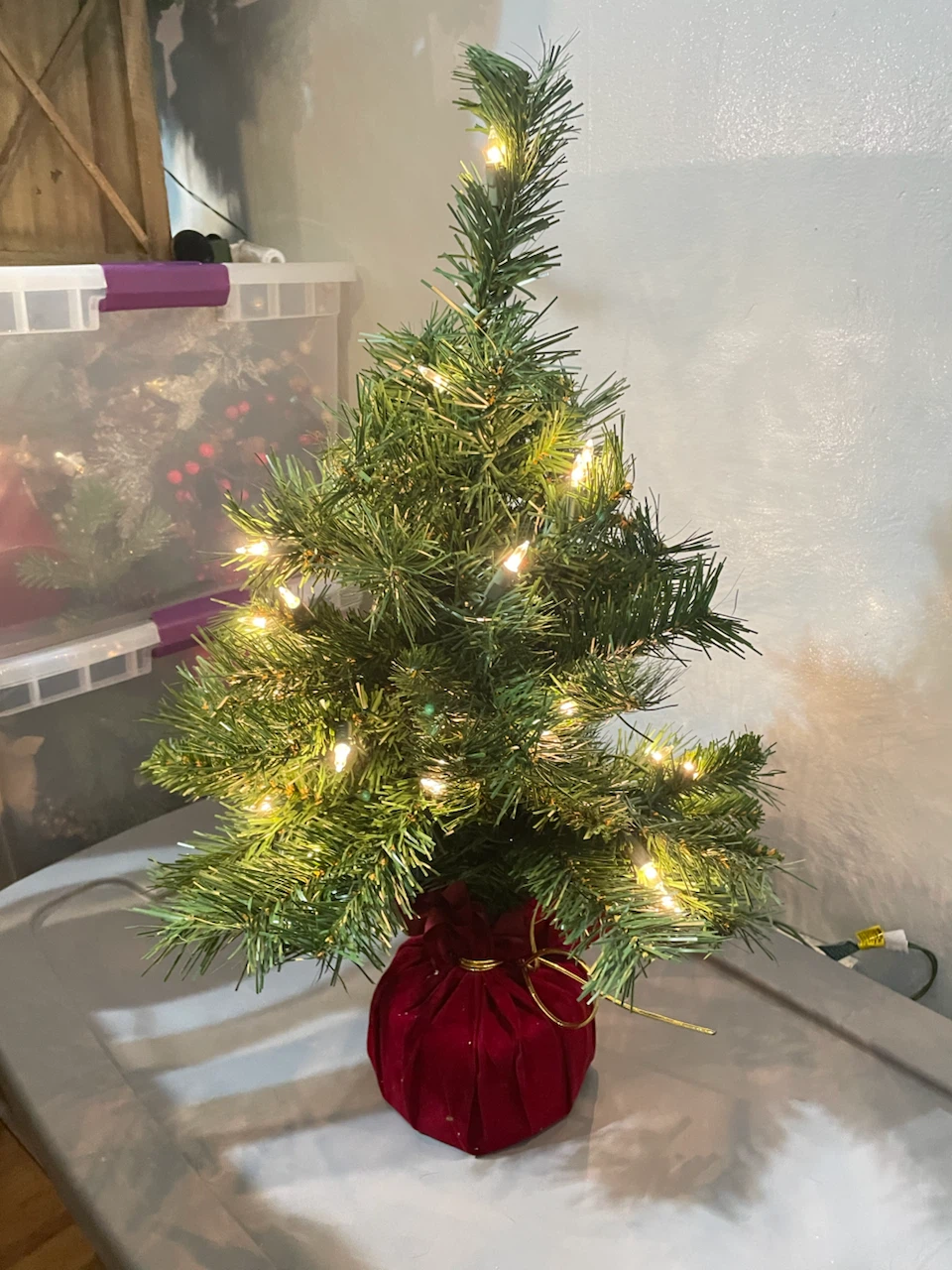 Small Pre-Lit Artificial Christmas Tree