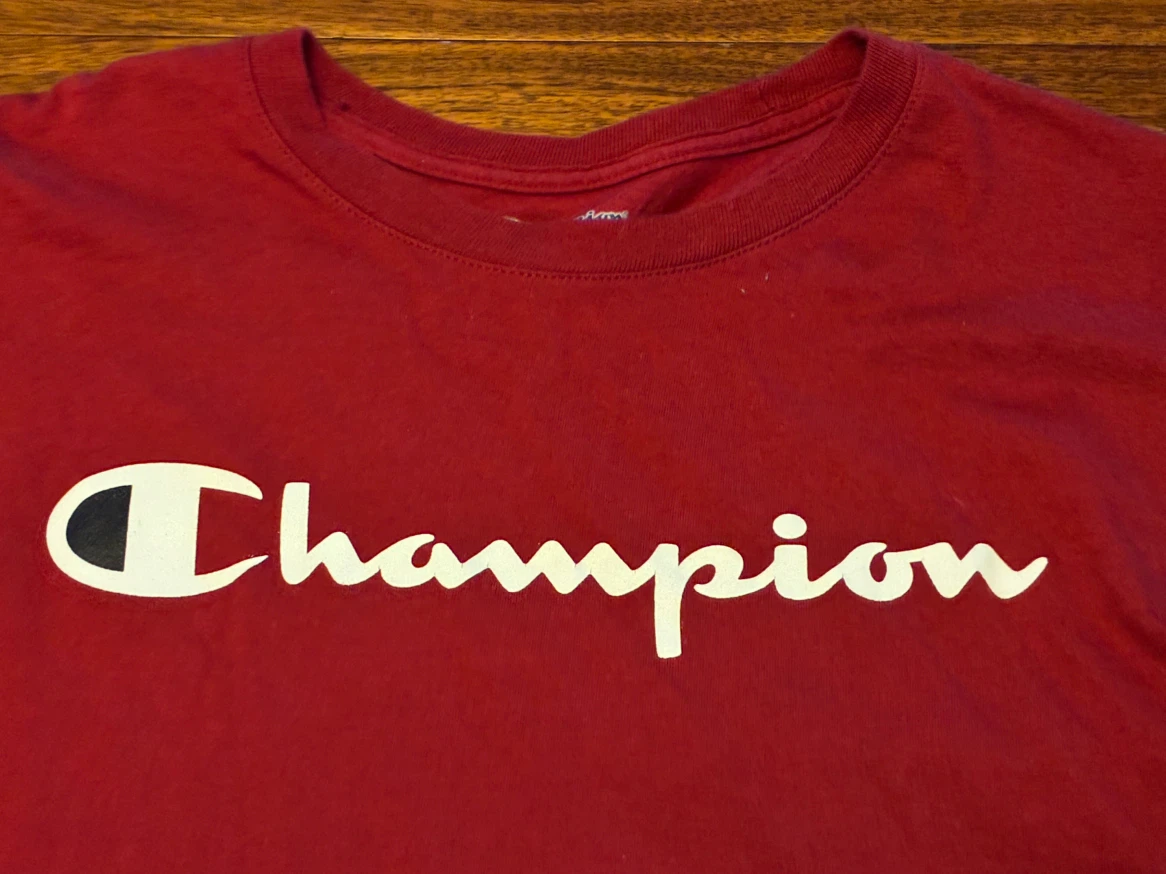 $12 Champion Men’s Medium Long cotton Red Sleeve Shirt - photo 3