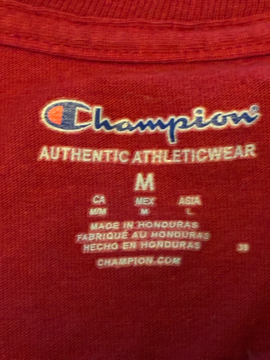 $12 Champion Men’s Medium Long cotton Red Sleeve Shirt - photo 4