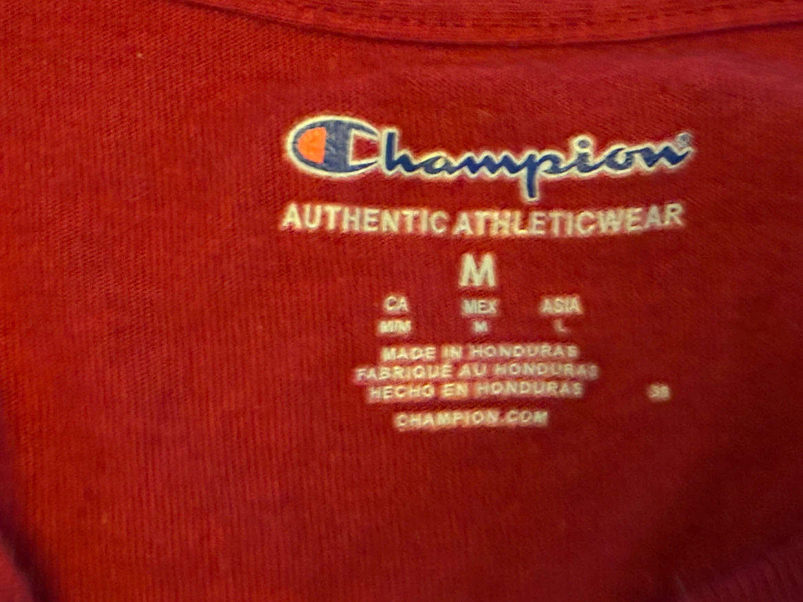 $12 Champion Men’s Medium Long cotton Red Sleeve Shirt - photo 5