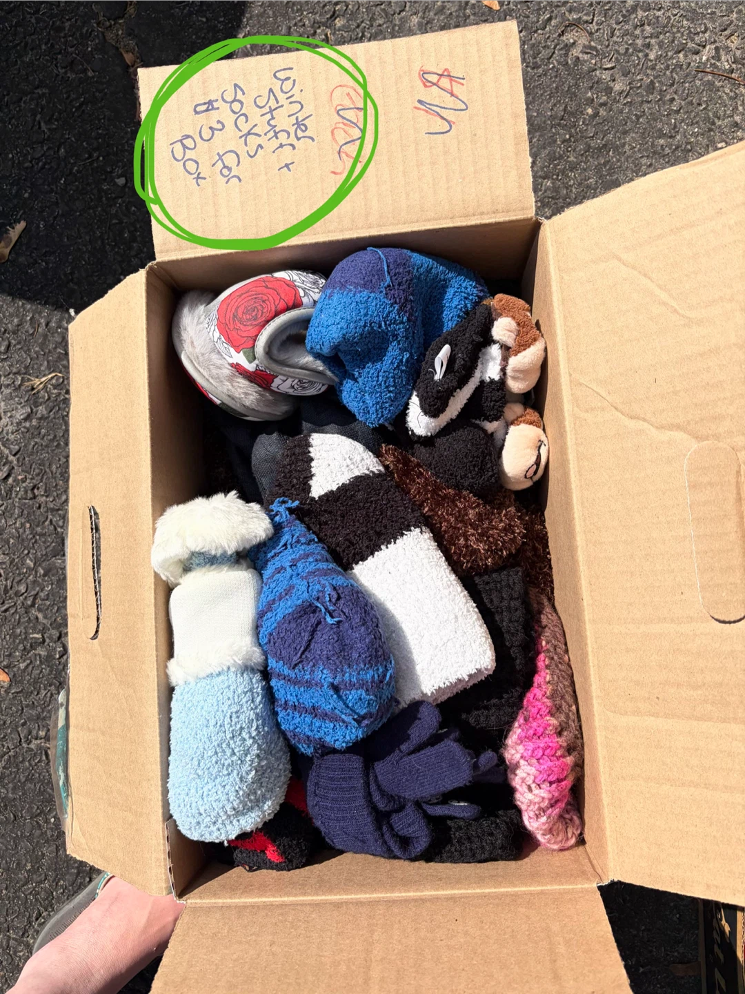 Box of Assorted Winter stuff and Socks