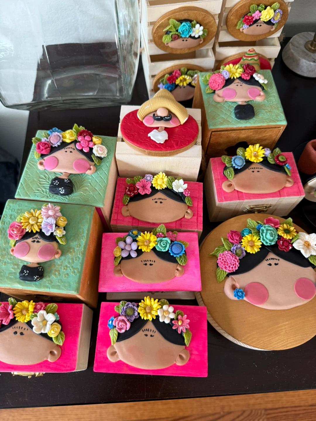 Handmade Decorative Wood Trinket Boxes