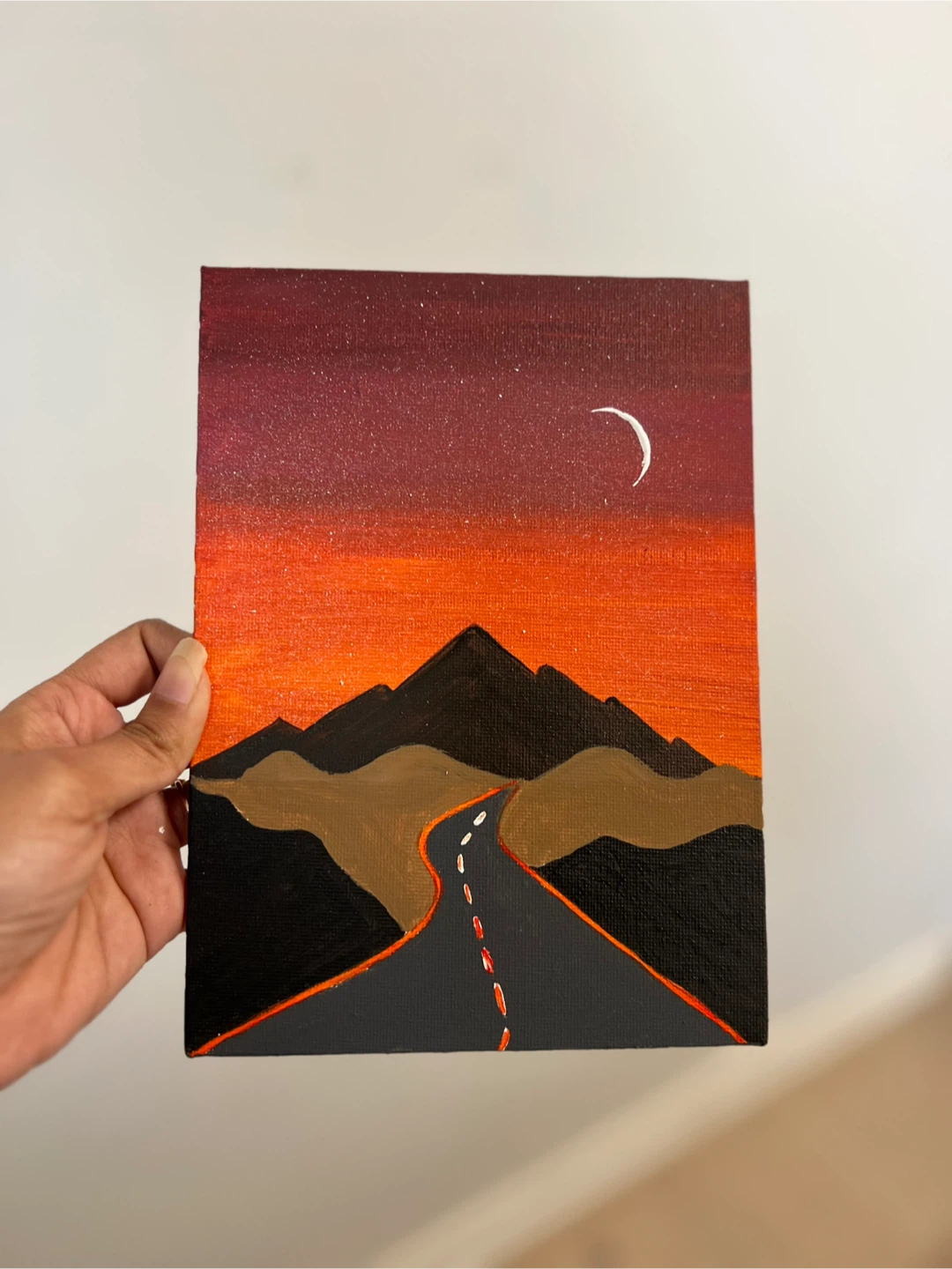 Canvas Painting of Mountain Road Sunset