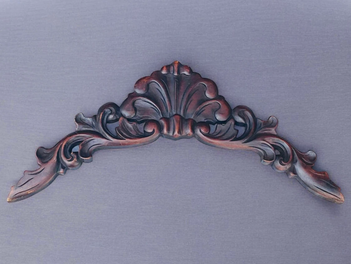 Vintage Hand-Carved Wood Decorative Pediment - photo 2