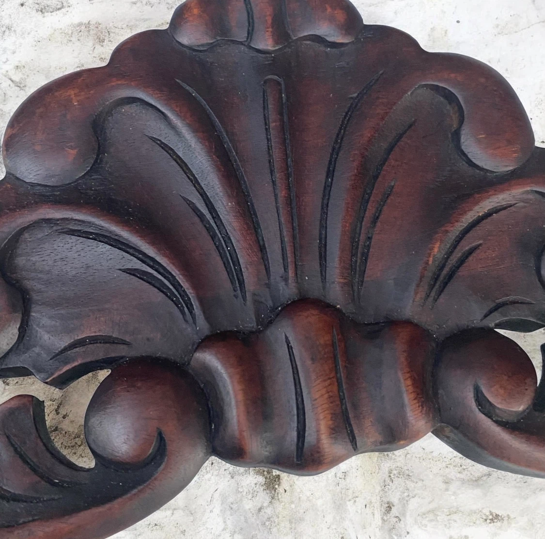 Vintage Hand-Carved Wood Decorative Pediment - photo 4
