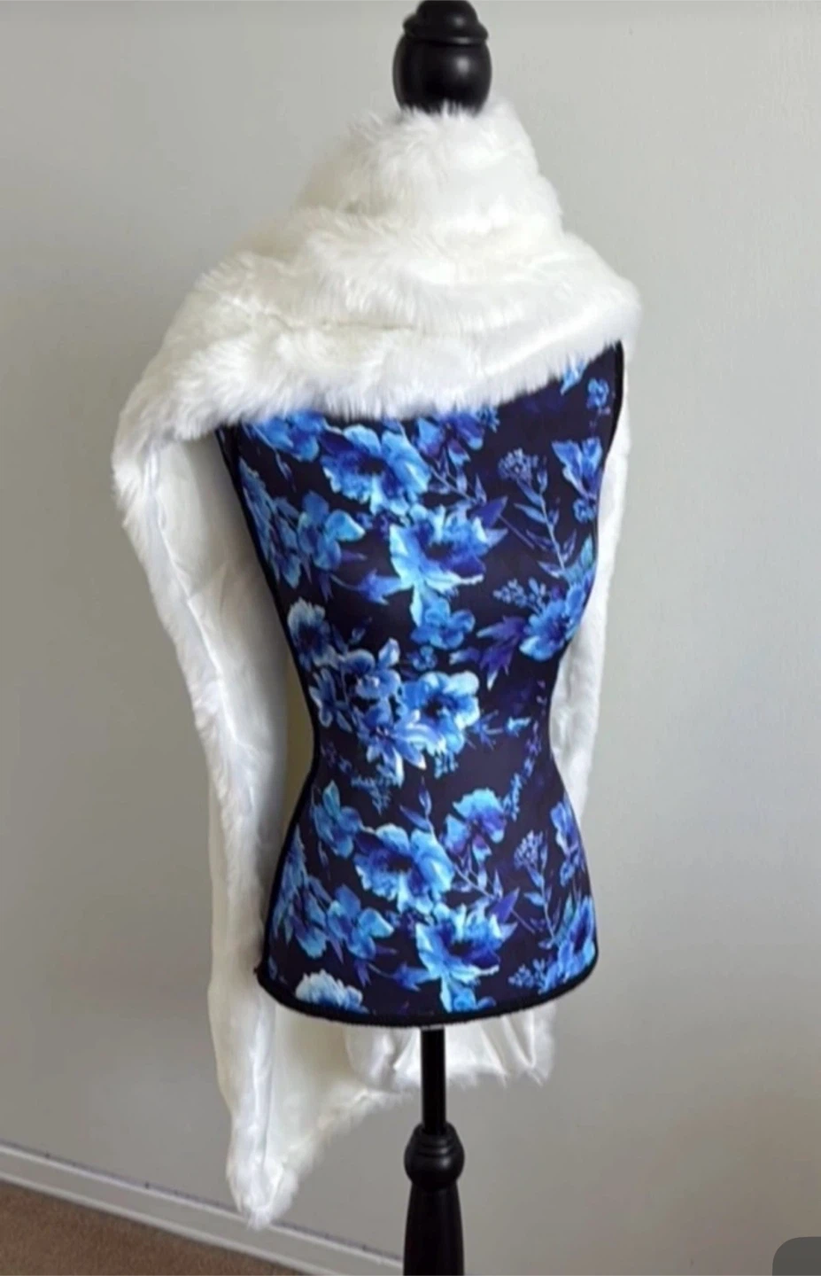 White Faux Fur Scarf